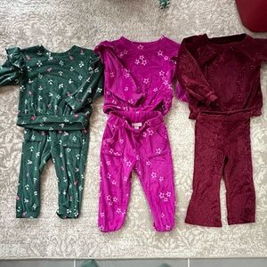 Cat & Jack Kids Matching Sets - Green, Pink, Burgundy